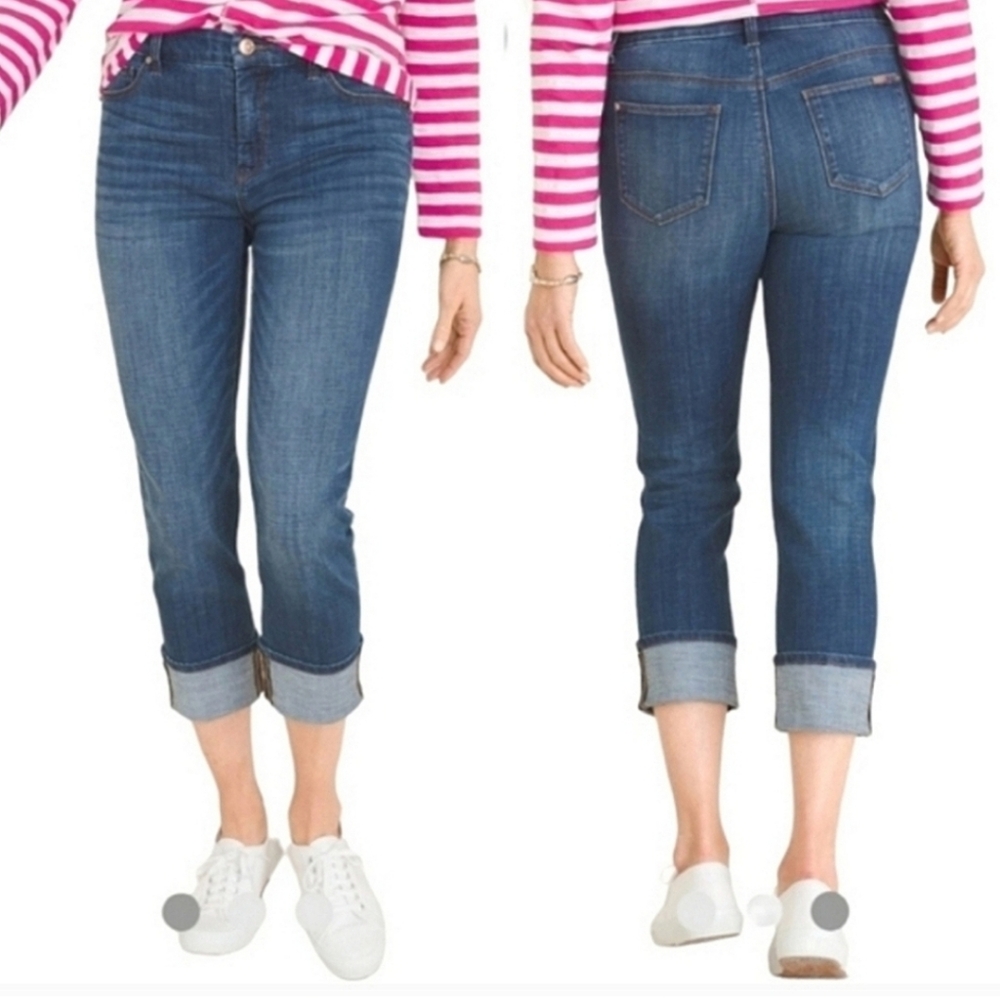Chico's So Slimming Girlfriend Slim Leg Crop Sz 4